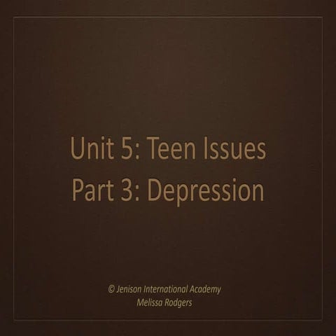 Unit 5 Part 3 Depression