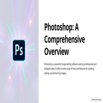Unit 5 PC package Introduction to Photoshop