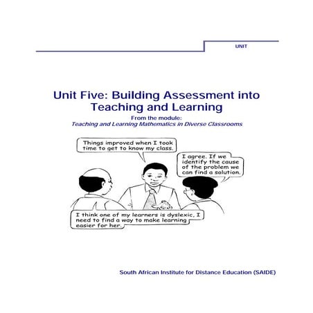 Ace Maths Unit Five: Assessment Into Teaching and Learning (pdf)