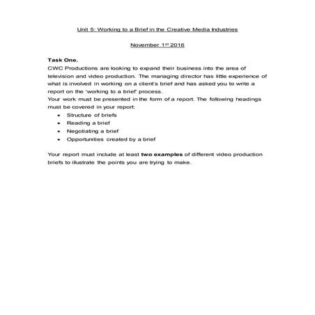 Unit 5 - Task 1 - Report