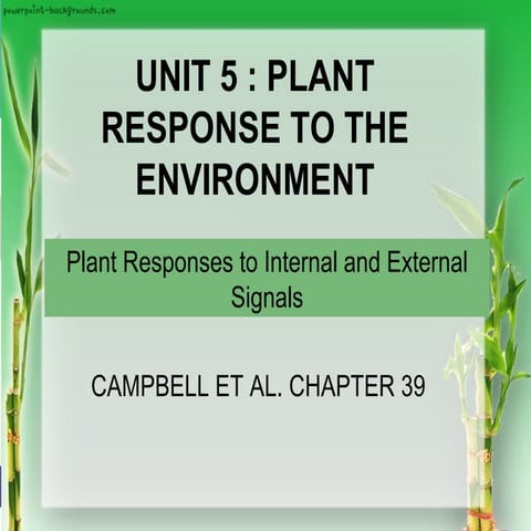 Unit 5 responding to the environment plants