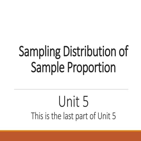 Sampling Distribution of Sample proportion