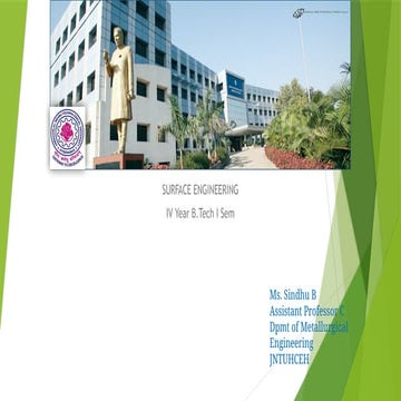 Unit 5 Surface engineering in metallurgical engineering