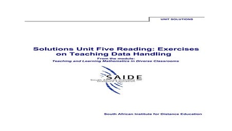 Ace Maths: Solutions Unit One - Exploring What It Means to 'Do' Mathematics  (pdf) | PDF
