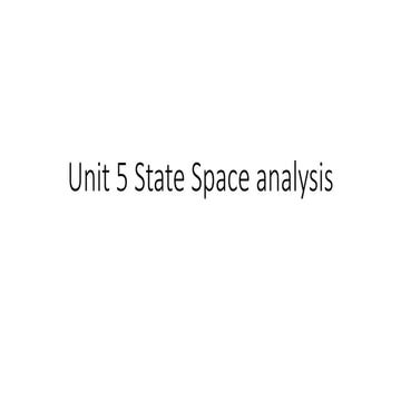 Unit 5 state space analysis
