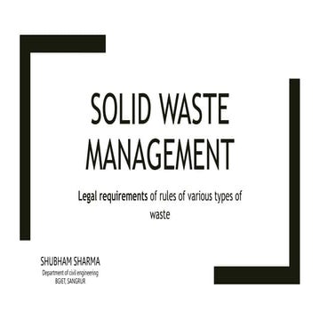 legal requirements of rules of various types of wastes