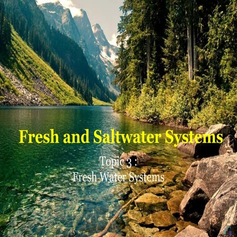 Fresh water systems exist above ground (as  surface water) and below ground (...