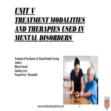 ppt. treatment modalities and therapies used in psychiatric disorders