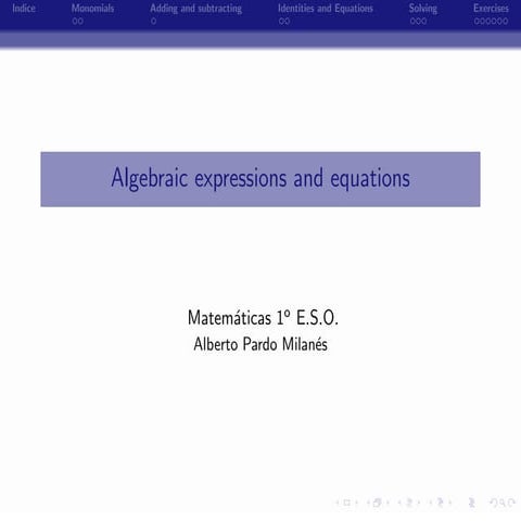 Unit6: Algebraic expressions and equations