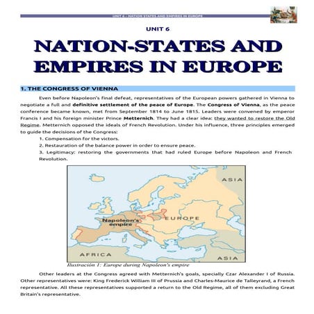 Unit 6: Nation states and empires in Europe I