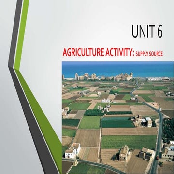 Unit 6. Primary sector