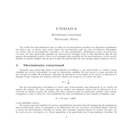 Unidad 6: movimiento rotacional