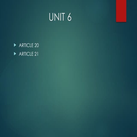 unit 6 Personal Liberty: Rights to an accused