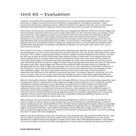 Unit 65 evaluation