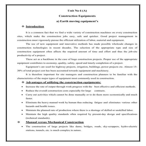 Unit 6 A Construction Equipments for civil engineering.pdf