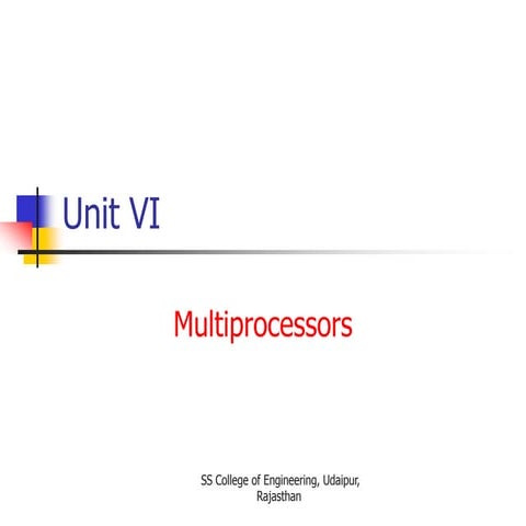 Unit 6 characteristics of multipreocessors