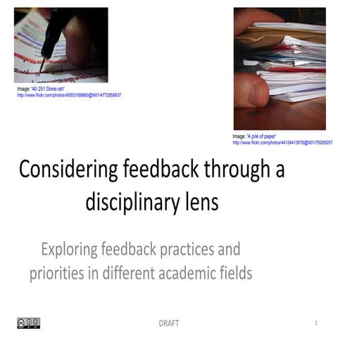 Considering feedback through a disciplinary lens - Exploring feedback ...