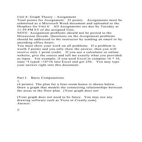 Unit 6 Graph Theory - AssignmentTotal points for Assignment 35 .docx