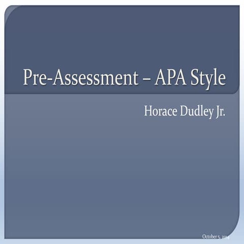 APA Pre-Assessment