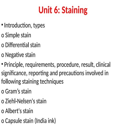 Staining used in bacteriology for CMLT level | PPTX