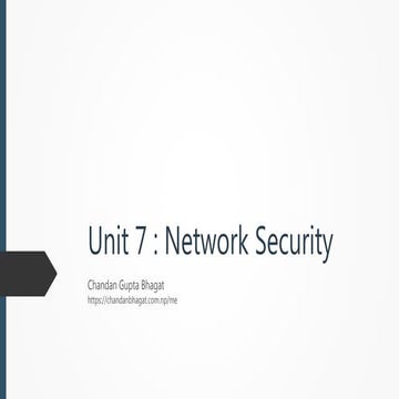 Unit 7 : Network Security | PPTX