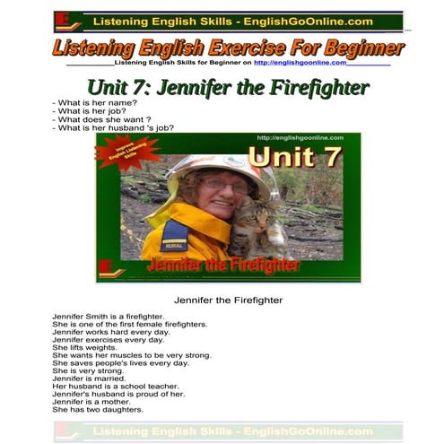 Unit 7. jennifer the firefighter | DOC
