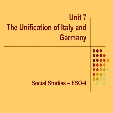 Unit 7 - The Unification of Italy and Germany