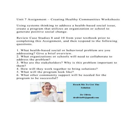 Unit 7 Assignment – Creating Healthy Communities WorksheetsUsi.docx