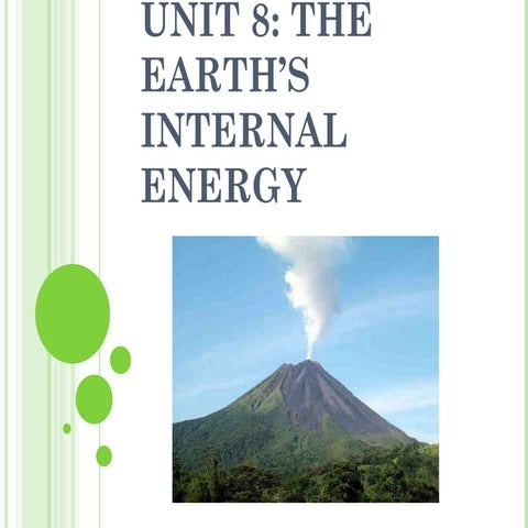 Unit 8: The Earth's internal energy