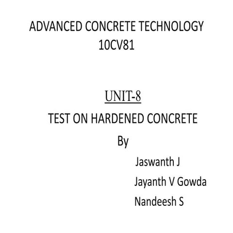 TEST ON HARDENED CONCRETE