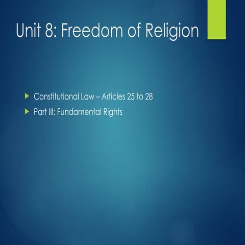Unit-8: Secularism: Concept of Secularism-Indian Constitutional provisions