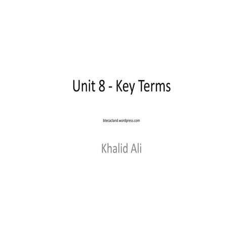 Unit 8 – assignment 1 task 2 | PPTX