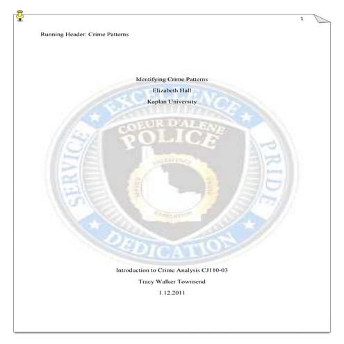 Unit 8 project identifying  crime patterns e hall