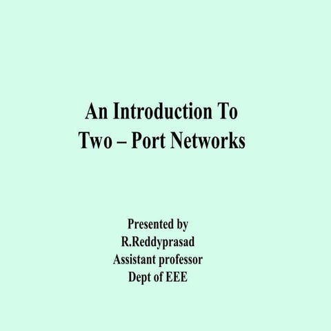 unit8 Two port networks power point presentation