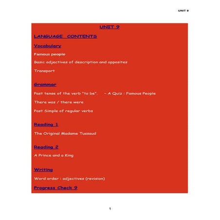 Unit 9. ANGLÈS. ALUMNAT NEE.