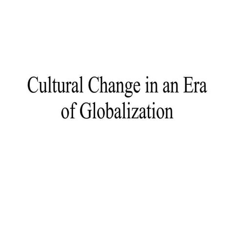 Unit 9  Culture Globalization