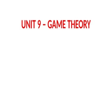 UNIT 9 GAME THEORY Analytics MBA year 1.pptx