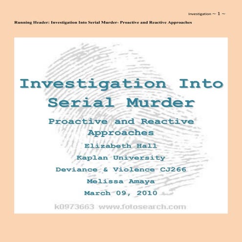 Unit 9 Hall Elizabeth Investigation Essay