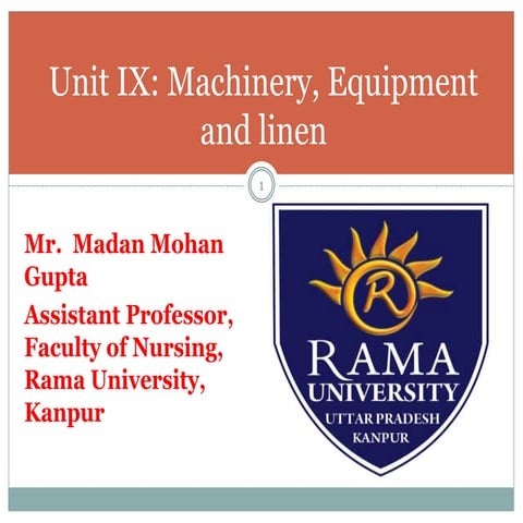 Machinery, equipment &amp; linen