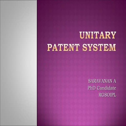 The unitary patent and unified patent court | PDF