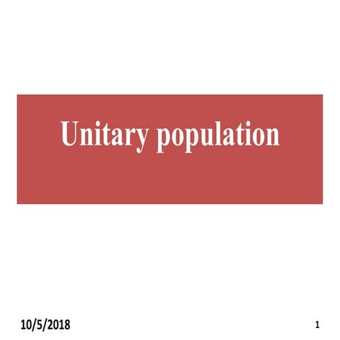 Unitary population