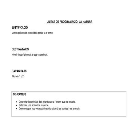 Unitat De Programació Model Infantil