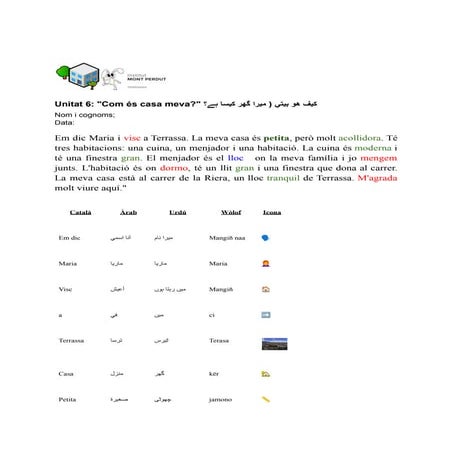Unitat 6_Com és casa meva? Aula acollida Mont Perdut , de Terrassa