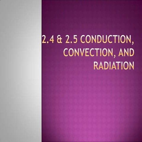 Unit c  - 2.4 & 2.5 -- conduction, convection, and radiation