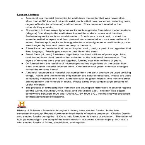Unit C Chapter 2 - Materials of the Earth