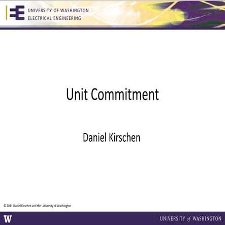 Unit commitment in power system
