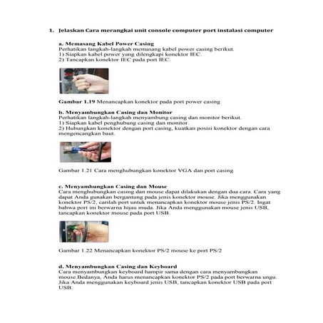 Unit console computer port instalasi computer