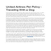 United Airlines Pet Policy - Traveling With a Dog