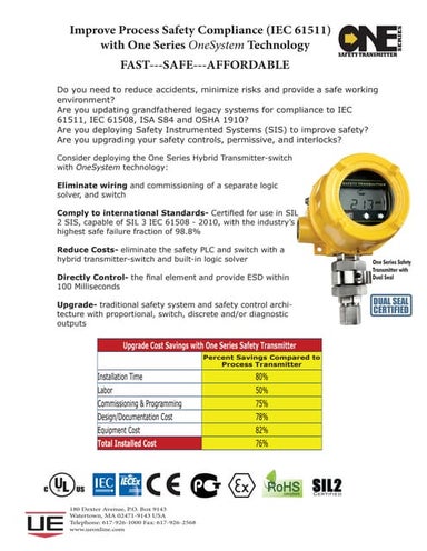 United Electric One Series Safety Transmitter