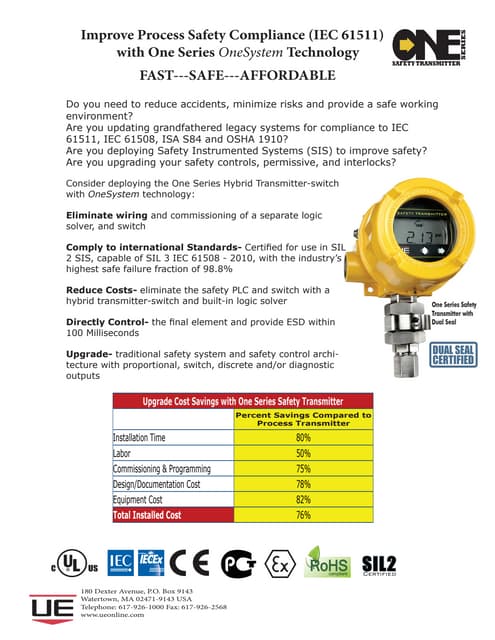 United Electric One Series Safety Transmitter